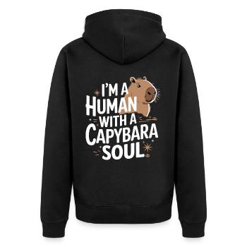 Capybara Capybara Animal rongeur - Veste à capuche bio Premium Unisexe - noir - Dos - Nico (187cm)