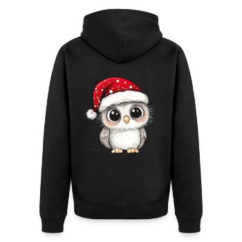 hibou Noël mignon Noël mignon Noël - Veste à capuche bio Premium Unisexe - noir - Dos - Nico (187cm)