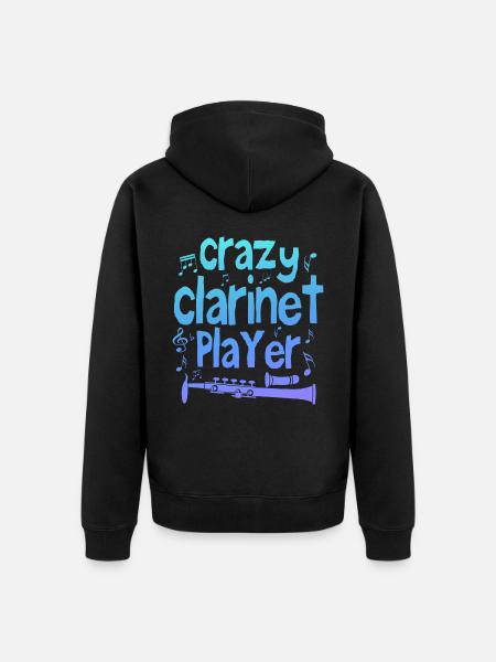 Crazy clarinet player - Veste à capuche bio Premium Unisexe - noir