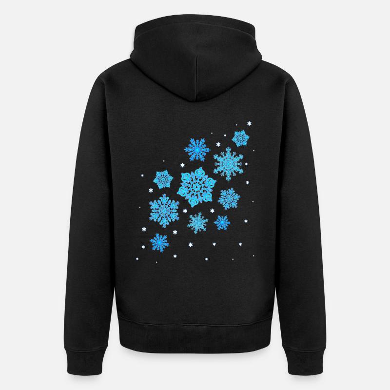 Flocons de neige Mandala - Veste à capuche bio Premium Unisexe - noir