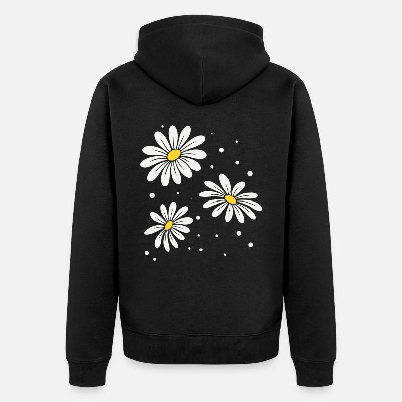 Gänseblümchen Punkte - Unisex Premium Bio Zip Hoodie - Schwarz