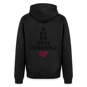 Tu es ma personne préférée - je t’aime - Veste à capuche bio Premium Unisexe - noir - Dos - Nico (187cm)