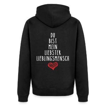 Tu es ma personne préférée - je t’aime - Veste à capuche bio Premium Unisexe - noir - Dos - Nico (187cm)