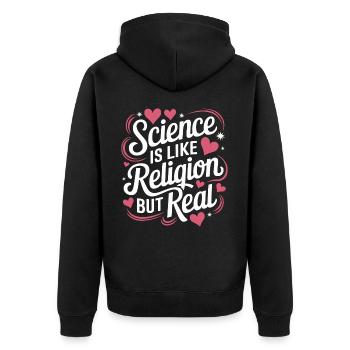 Atheism, Atheist, Anti-Religion, Agnostic - Unisex Premium Organic Zip Hoodie - black - Back - Nico (187cm)