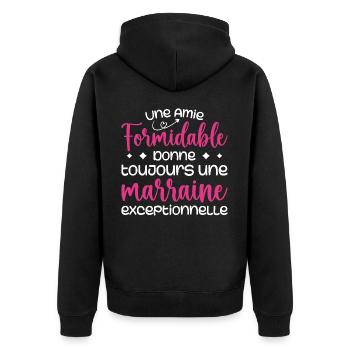 Amie formidable donne une marraine exceptionnelle - Veste à capuche bio Premium Unisexe - noir - Dos - Nico (187cm)