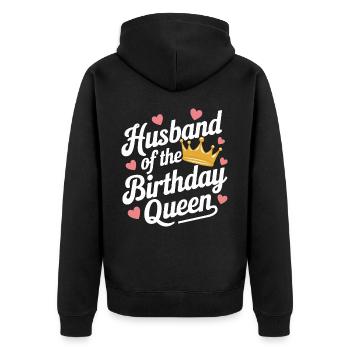 Ehemann Ehegatte Familie Hochzeit - Unisex Premium Bio Zip Hoodie - Schwarz - Hinten - Nico (187cm)
