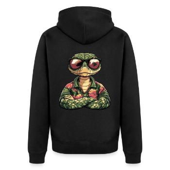 Serpent Cobra Bande Dessinée Drôle Été - Veste à capuche bio Premium Unisexe - noir - Dos - Nico (187cm)