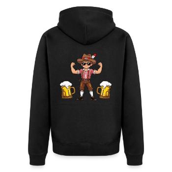 Garçon à Lederhosen Bière JGA Majorque Bavière Alcool - Veste à capuche bio Premium Unisexe - noir - Dos - Nico (187cm)