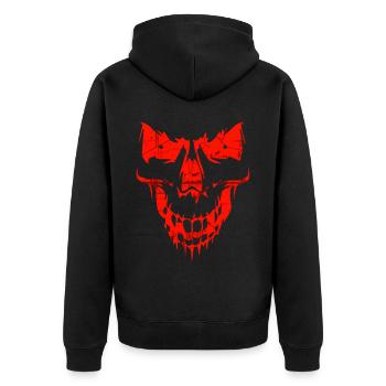 Skull - Unisex Premium Organic Zip Hoodie - black - Back - Nico (187cm)