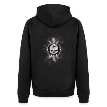 Gothic Death Skull Paint Splatter Art - Unisex Premium Organic Zip Hoodie - black - Back - Nico (187cm)