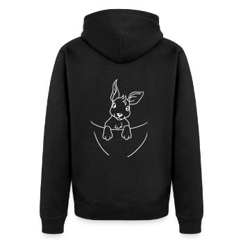 Baby Beuteltier Känguru Kinder Kleinkind Tiere Zoo - Unisex Premium Bio Zip Hoodie - Schwarz - Hinten - Nico (187cm)