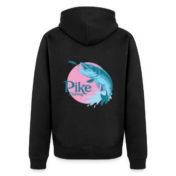 Pêcheur au brochet "Pêche au brochet" - Veste à capuche bio Premium Unisexe - noir - Dos - Nico (187cm)