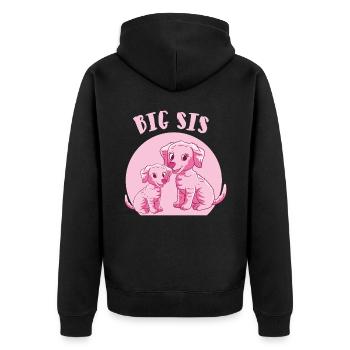 chiens de grande soeur - Veste à capuche bio Premium Unisexe - noir - Dos - Nico (187cm)