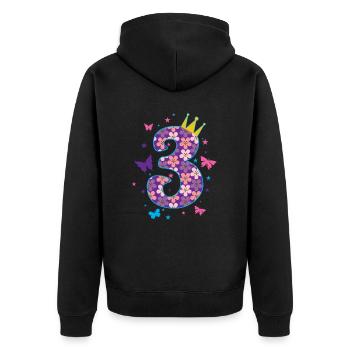 3ème anniversaire fille fille princesse - Veste à capuche bio Premium Unisexe - noir - Dos - Nico (187cm)