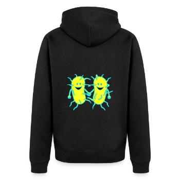 Bacteria, germs, viruses, disease, plague, flu - Unisex Premium Organic Zip Hoodie - black - Back - Nico (187cm)