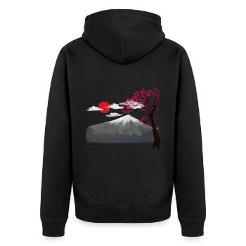 Fleur de cerisier Japon Asie Nature Montagnes Nature - Veste à capuche bio Premium Unisexe - noir - Dos - Nico (187cm)
