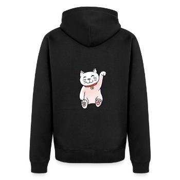 Asie Chat Chine Chinois Chat Miaou - Veste à capuche bio Premium Unisexe - noir - Dos - Nico (187cm)