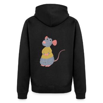 Rat rongeur rongeur souris vermine ravageur - Veste à capuche bio Premium Unisexe - noir - Dos - Nico (187cm)