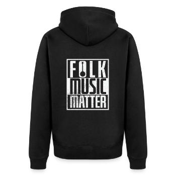 Musique "Folk Music Matter" - Veste à capuche bio Premium Unisexe - noir - Dos - Nico (187cm)