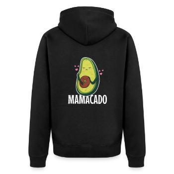 Mamacado – Funny gift for expectant mothers - Unisex Premium Organic Zip Hoodie - black - Back - Nico (187cm)