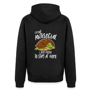 Cute turtle home it's most beautiful - Unisex Premium Organic Zip Hoodie - black - Back - Nico (187cm)