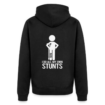 Accident sportif humoristique : Fier de ses propres cascades - Veste à capuche bio Premium Unisexe - noir - Dos - Nico (187cm)