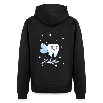 Süße Zahnfee – für kleine Helden des Zahnausfalls - Unisex Premium Bio Zip Hoodie - Schwarz - Hinten - Nico (187cm)