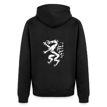 Steirischer Panther – Retro Grunge Look für Fans - Unisex Premium Bio Zip Hoodie - Schwarz - Hinten - Nico (187cm)