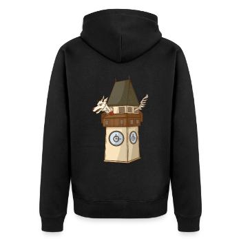 Panthère de Styrie à la tour de l’horloge de Graz – Styrie - Veste à capuche bio Premium Unisexe - noir - Dos - Nico (187cm)