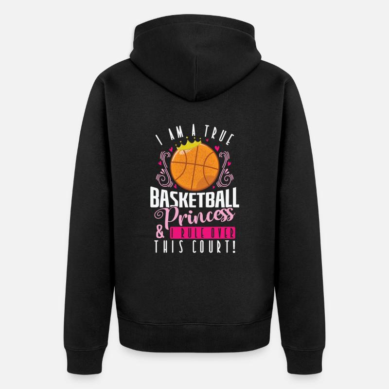 Basket-ball princesse fille - Veste à capuche bio Premium Unisexe - noir