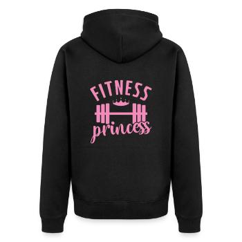 Fitness princess woman girlfriend - Unisex Premium Organic Zip Hoodie - black - Back - Nico (187cm)