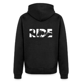Schneemobilfahrt Neuheit Schneemobilfahren Grafikgeschenke - Unisex Premium Bio Zip Hoodie - Schwarz - Hinten - Nico (187cm)