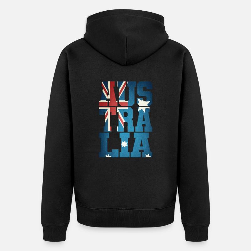 Australie avec drapeau - Veste à capuche bio Premium Unisexe - noir