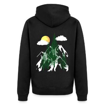 Wilderness Forest Trees Fir Trees Nature Mountains Mountains - Unisex Premium Organic Zip Hoodie - black - Back - Nico (187cm)
