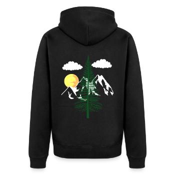 nature nature nature montagne arbres amoureux de la nature écologie - Veste à capuche bio Premium Unisexe - noir - Dos - Nico (187cm)