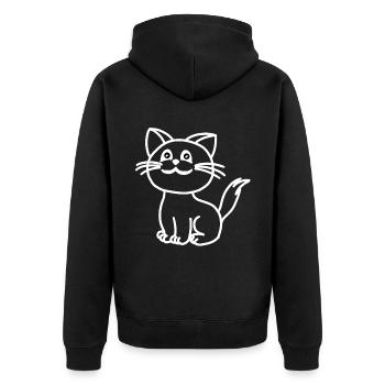 Katze Katze Haustiere Kinder Kitten Baby - Unisex Premium Bio Zip Hoodie - Schwarz - Hinten - Nico (187cm)