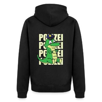 Police crocodile avec casquette de police - Veste à capuche bio Premium Unisexe - noir - Dos - Nico (187cm)