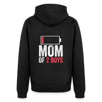 Maman de 2 garçons Idée de cadeau drôle pour les mamans - Veste à capuche bio Premium Unisexe - noir - Dos - Nico (187cm)