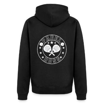 Padel Boss Tennis Sport - Veste à capuche bio Premium Unisexe - noir - Dos - Nico (187cm)