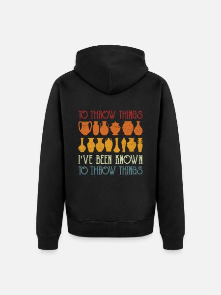 Pottery Ceramic Pottery Throw Things - Unisex Premium Organic Zip Hoodie - black