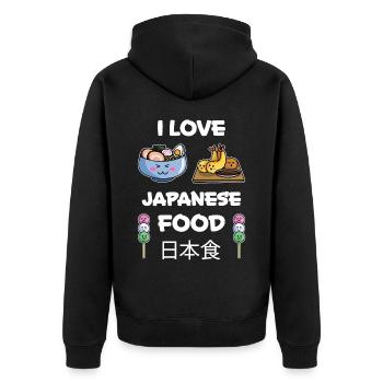 Japon Anime Drôle de sort Riz Ramen Cadeau - Veste à capuche bio Premium Unisexe - noir - Dos - Nico (187cm)