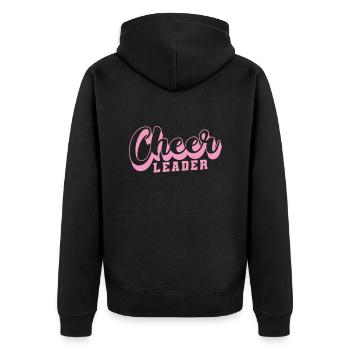 Cheer Leader tanzen Sport turnen anfeuern College - Unisex Premium Bio Zip Hoodie - Schwarz - Hinten - Nico (187cm)