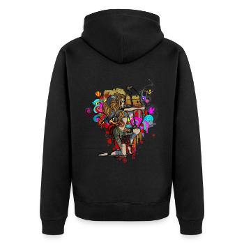 Archery - Unisex Premium Organic Zip Hoodie - black - Back - Nico (187cm)