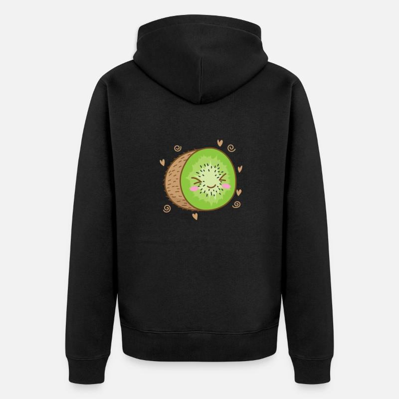 Kiwi tranché fruit fruit animal - Veste à capuche bio Premium Unisexe - noir