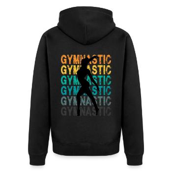 Gymnastique pour un gymnaste Gymnaste au sol - Veste à capuche bio Premium Unisexe - noir - Dos - Nico (187cm)