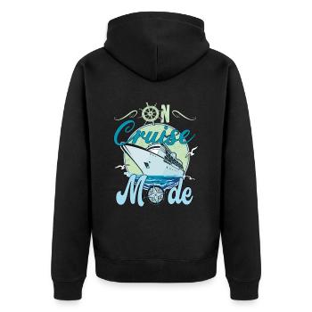 On Cruise Mode für Kreuzfahrt Fans - Unisex Premium Bio Zip Hoodie - Schwarz - Hinten - Nico (187cm)