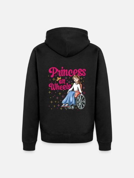 Princess on wheels - Unisex Premium Bio Zip Hoodie - Schwarz