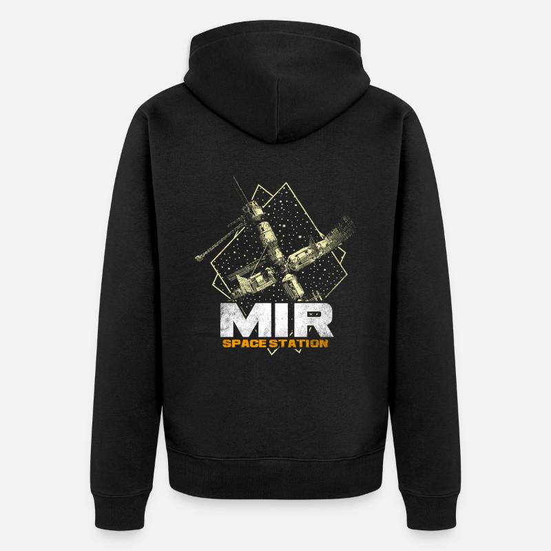 Station spatiale Mir - Veste à capuche bio Premium Unisexe - noir