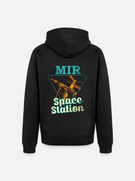 Station spatiale Mir - Veste à capuche bio Premium Unisexe - noir