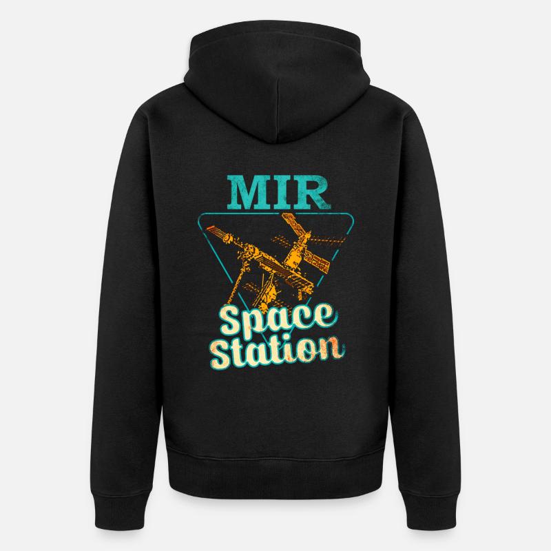 Station spatiale Mir - Veste à capuche bio Premium Unisexe - noir